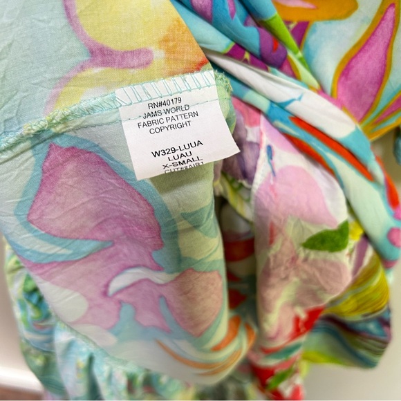 Jams World~Tiered Tropical Floral Wearable Art Hawaiian Hattie LUAU Dress~ sz XS - Picture 7 of 13